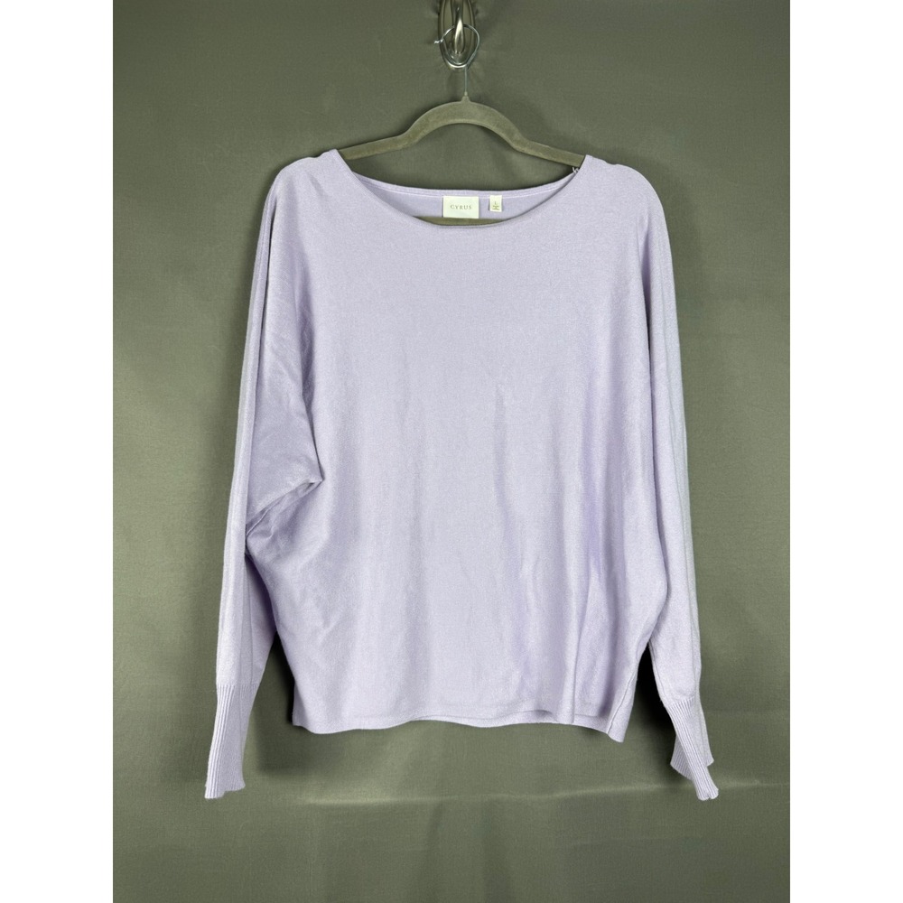 Cyrus Dolman Sleeve Sweater Womens L Lavender Boat Neck Rayon Blend CV122006G